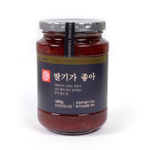 국산 유기농 딸기쨈 580g (무농약딸기75%+유기농설탕25%)